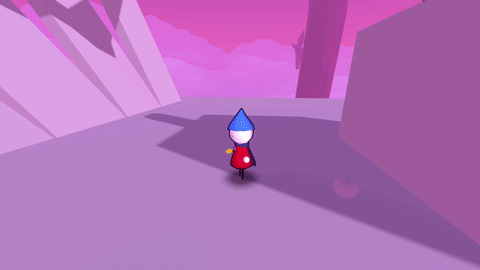 A gif of a grabbable in action. Flute picks up a gray ball and then throws it.